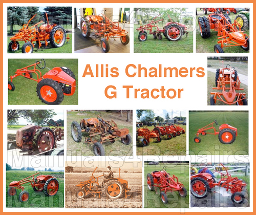Product picture Allis Chalmers G Tractor Shop SERVICE Repair & OPERATOR Owner Manual & IMPLEMENTS Parts -4- MANUALS - DOWNLOAD