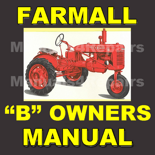 Product picture IH FARMALL B Tractor OWNERS Operators Instruction MANUAL - DOWNLOAD
